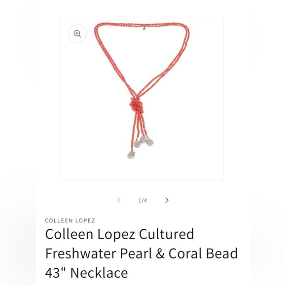 Pink coral and pearl rope necklace by Colleen Lopez - Picture 5 of 6